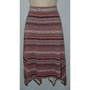 Colorful Sz Small Elastic Waist Asymmetrical Hem Soft Stretchy Skirt LISA RINNA